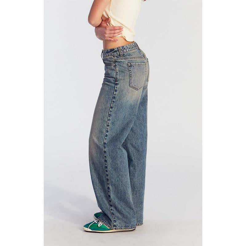 Pacsun Women'S Casey Low Rise Baggy Jeans Medium Indigo Tinted