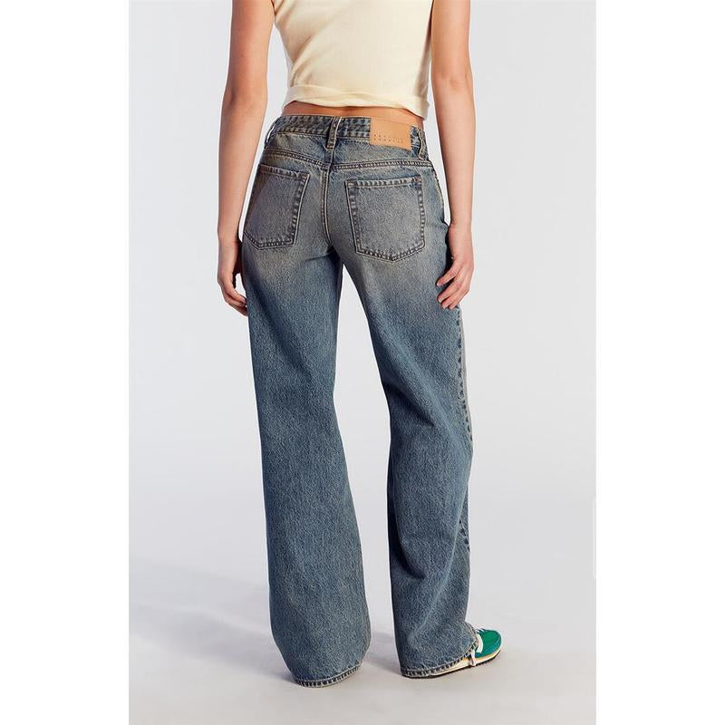 Pacsun Women'S Casey Low Rise Baggy Jeans Medium Indigo Tinted