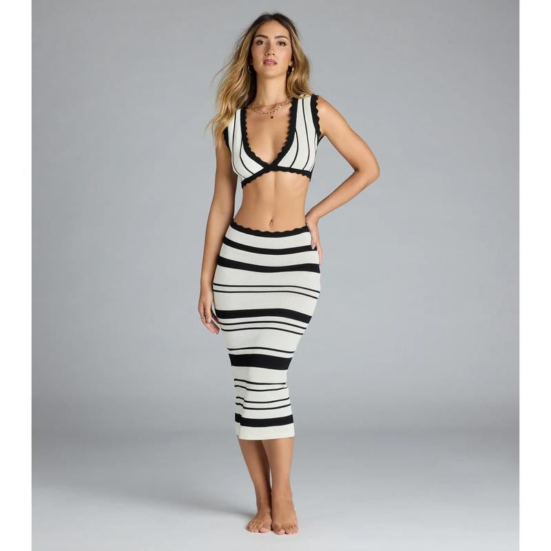 Way She Moves Striped Bra Top