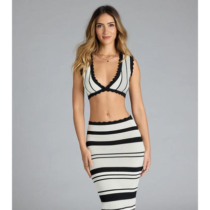 Way She Moves Striped Bra Top