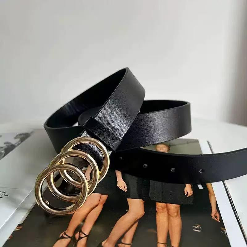 Three-Piece Women'S Adjustable Belt Set with Alloy Buckle, Suitable for Pairing with Jeans and Dresses. Perfect for Accessorizing Halloween and Autumn-Winter Outfits, Fashion Accessory, Trendy Belt, Leather Belt,Beltsmen,Off White Industrial Belt