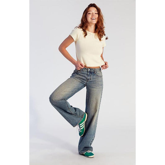 Pacsun Women'S Casey Low Rise Baggy Jeans Medium Indigo Tinted