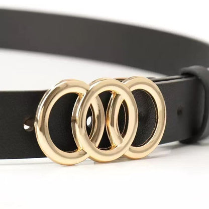 Three-Piece Women'S Adjustable Belt Set with Alloy Buckle, Suitable for Pairing with Jeans and Dresses. Perfect for Accessorizing Halloween and Autumn-Winter Outfits, Fashion Accessory, Trendy Belt, Leather Belt,Beltsmen,Off White Industrial Belt